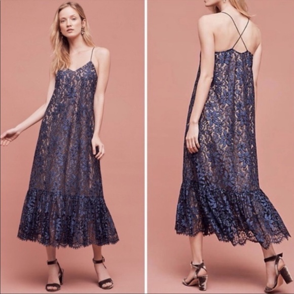 Anthropologie Moulinette soeurs blue lace dress - Picture 3 of 10